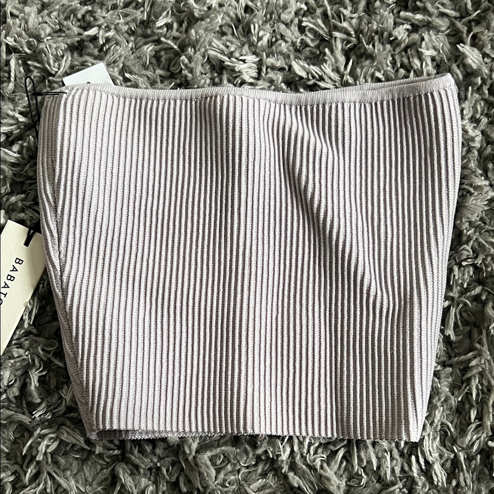 BABATON Ribbed Gray Skirt